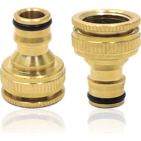 2X Adaptateur Robinet Tuyau Arrosage 1/2"-3/4" Jardin Cuisine Bain (1/5)