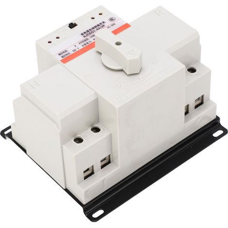 Commutateur de transfert automatique à double alimentation 63 A 2P 4 kA avec disjoncteur, sélecteur électrique de niveau 230 V, protection incendie (1/5)
