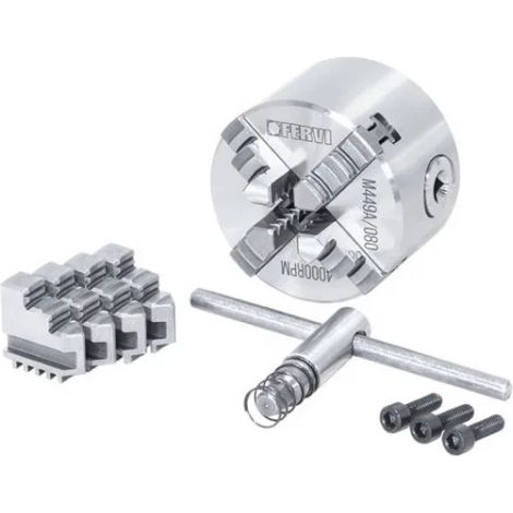 Fervi M449A/080 Mandrino a 4+4 griffe di precisione autocentrante per tornio