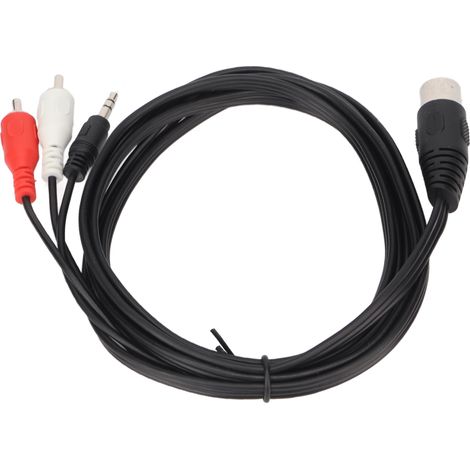 Câble adaptateur audio DIN 8 broches vers 2 RCA 3,5 mm mâle-mâle pour amplificateur, récepteur et caisson de basses (1,8 m). (1/5)