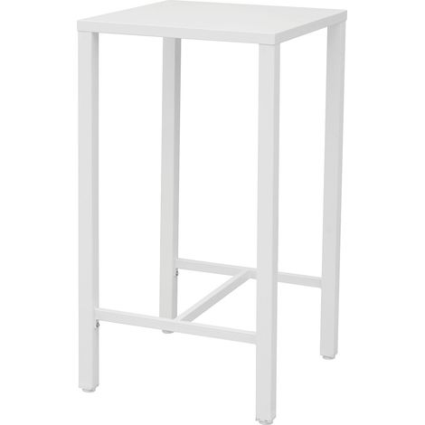 Tavolino Alto da Giardino 60x60x110 cm Iseo in Acciaio Bianco (1/3)