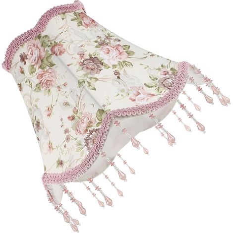 Abat-jour de Table Vintage Rose, Cloche, Franges, Base E27 (1/5)