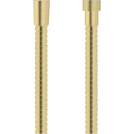 Tuyau de douche 150 cm brossé or, double tresse renforcée en laiton/PVC 1/2"