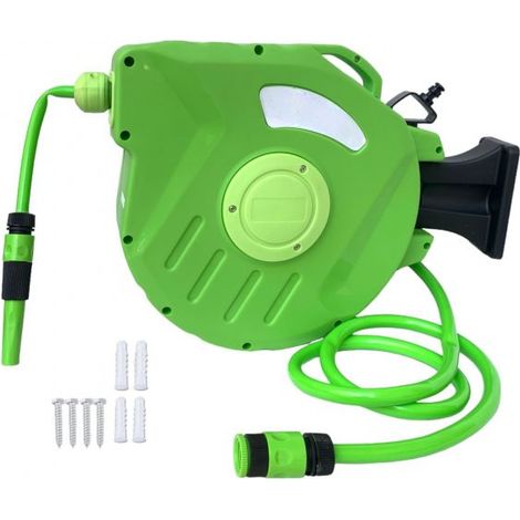 Avvolgitubo Automatico Acqua da Giardino Fissaggio a Parete Girevole 180° 10 Metri (1/5)