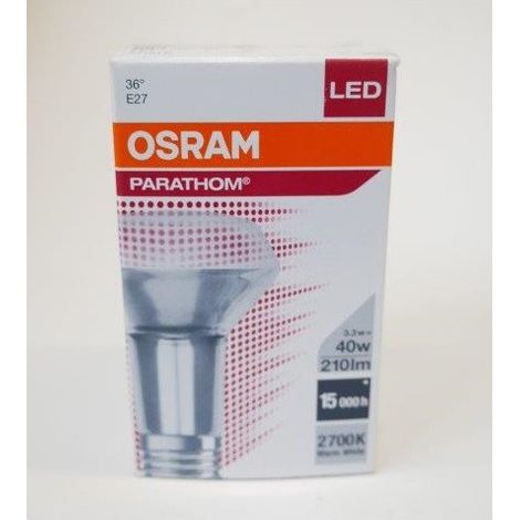 Ampoule LED 3.3W à reflecteur R63 Ø 63x105mm 2700K 210lm 36° culot E27 230V Parathom Ledvance