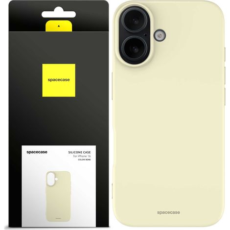 Funda de silicona Spacecase para iPhone 16 color hueso (1/5)