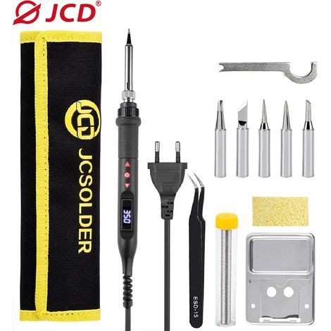 Kit de fer à souder (80 W, 220 V) avec écran LCD, température réglable et outils de soudage et de réparation. (1/5)