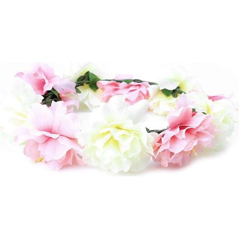 Couronne de fleurs bohème, serre-tête floral pour mariage, fête, accessoire cheveux bohémien, bandeau fleuri chic. (1/4)