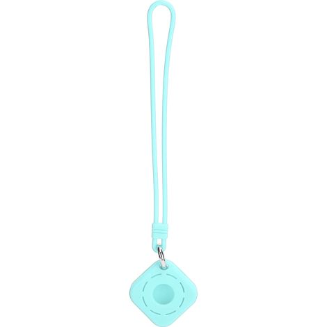 Étui de protection en silicone vert menthe avec sangle pour localisateur iOS, format carré creux (1/5)