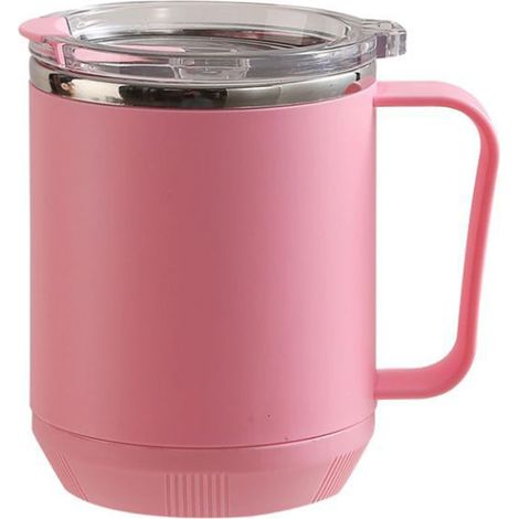 Tasse isotherme 460ml en acier inoxydable 304, anti-fuite et portable, idéale pour les activités de plein air, couleur rose. (1/5)