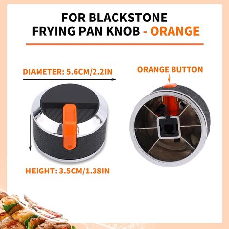 Set mit 2 Ersatzknöpfen für Gasgrillplatten, orangefarbene Bedienknöpfe für Bratpfannen, kompatibel mit Blackstone Grillplattenzubehör (43, 55, 71, 91 cm)