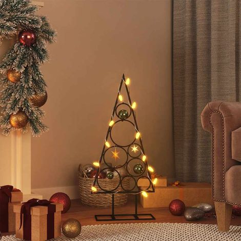 vidaXL Árbol de Navidad para decoración metal negro 60 cm (1/5)