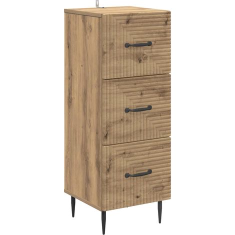 Schubladenschrank Artisan-Eiche 33 x 34,5 x 89,5 cm vidaXL