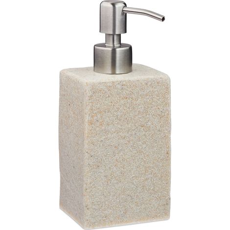 Dosatore di sapone liquido quadrato forma elegante bagno 17,5 x 7,5 x 8 cm in poliresina grigio 130009161