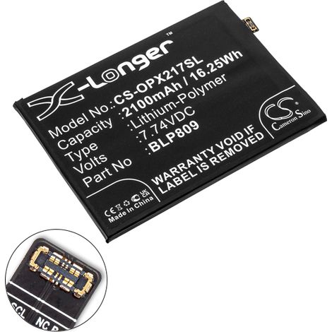 NX - Batterie téléphone, smartphone, GSM pour Oppo 7.74V 2100mAh - BLP809 (1/4)