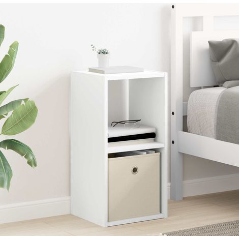 vidaXL Comodino Bianco 30,5 x 27 x 59,5 cm Legno multistrato