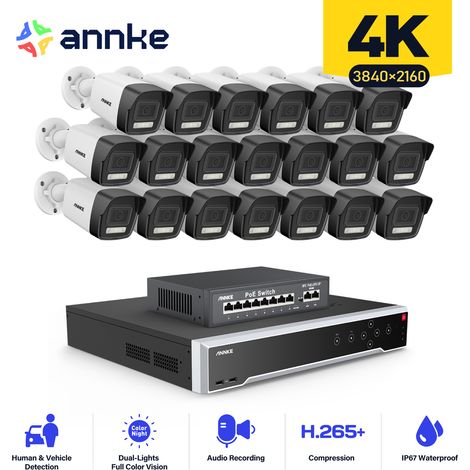 ANNKE 32 Kanal Überwachungskamera Aussen Set mit 20 PoE IP Kamera Nachtsicht, Bewegungserkennung, IP67 (1/5)
