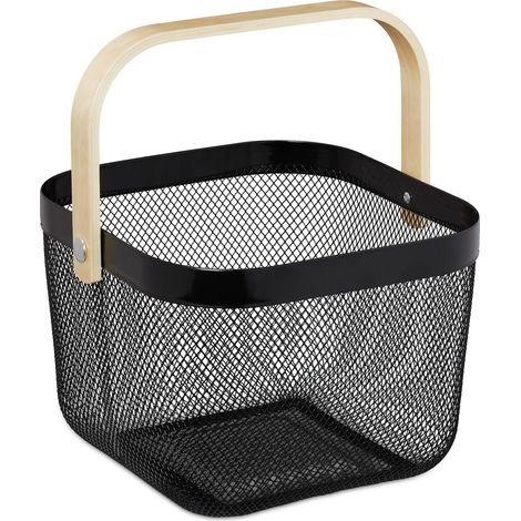 Panier de rangement rond pratique polypropylène 30 x 26 x 24,5 cm en métal gris (1/5)