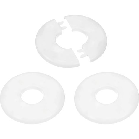 Écusson Cache Tuyau - 3 Pièces - ABS Blanc - Pour Tube 28mm - Plomberie Salle De Bain (1/5)