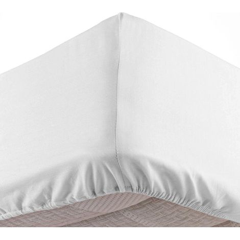 Drap Housse Uni "Linella" 140x190cm Blanc