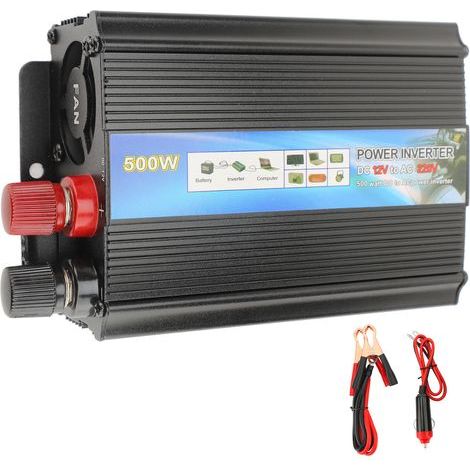 12V 500W Wechselrichter, DC/AC-Wandler aus Aluminiumlegierung, hoher Wirkungsgrad, für Auto und Haushalt, 220V EU-Stecker (1/5)