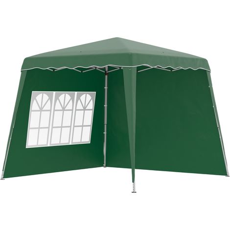 Gazebo pliable à deux parois 2,4x2,4m – Vert, protection totale contre soleil, vent et regards indiscrets.