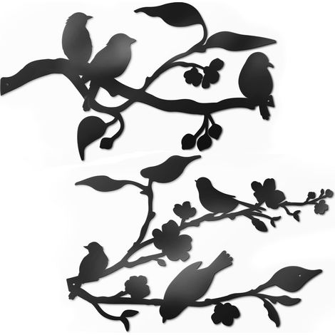 Décoration murale oiseau en métal de la collection Oiseaux en métal (91,4 cm x 33 cm)