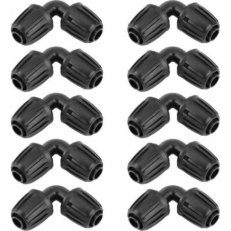 Bardusch-10 Pièces Adaptateur Coude d'Irrigation Goutte à Goutte, Tuyau d'Arrosage Coude Connecteur Universel Coude Joint de Accessoires d'Irrigation Agricole (1/5)