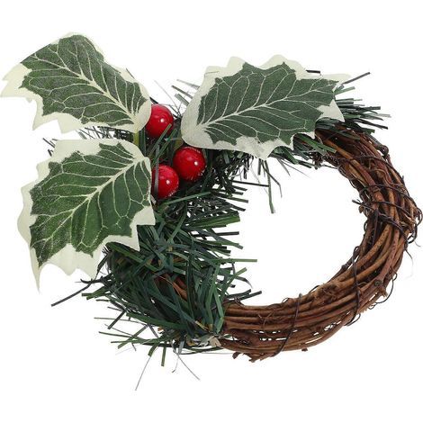 Weihnachtliche Rattan-Kerzengirlande, dekorativer Kranz, 5 mehrfarbige Teile (1/5)