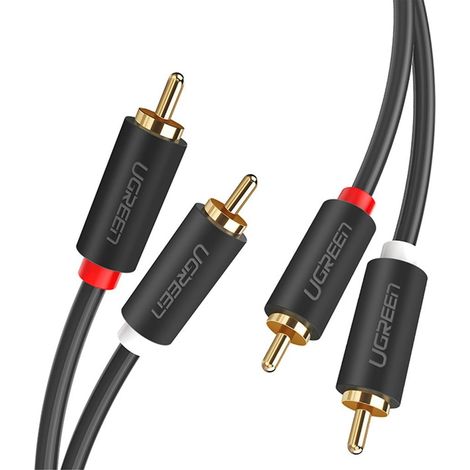 UGREEN 2x RCA-Stecker auf 2x RCA-Stecker Verlängerungskabel, 1,5 m - Schwarz
