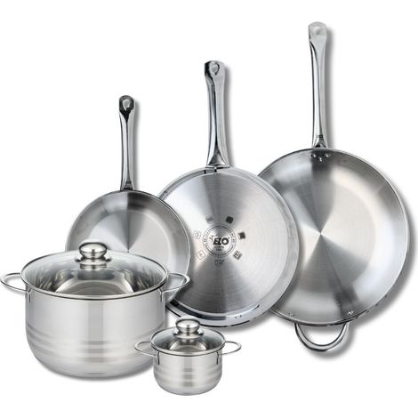 Ensemble de 3 Poêles de cuisson 24, 28 et 32 cm et 2 faitouts 12 et 24 cm Elo Profi Brillant (1/5)