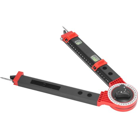 Protacteur à onglet rapporteur d'angle bois ABS avec niveau à bulle et gravure laser pour mesure et sciage guide 1 pièce (1/5)