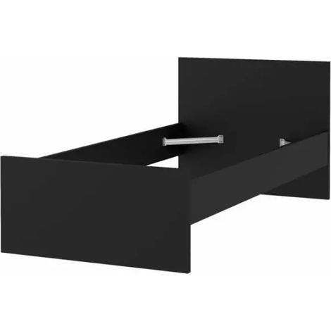 letto singolo "naia" nero opaco 90x190 cm