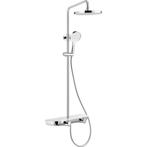Mexen Axis conjunto de ducha exterior con rociador y grifo, cromo/blanco - 78112-20 (1/2)