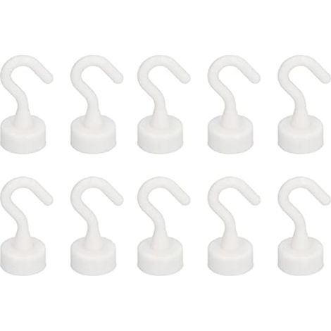 Crochets magnétiques blancs, ultra-résistants (5 kg), pour réfrigérateur et micro-ondes (1/5)