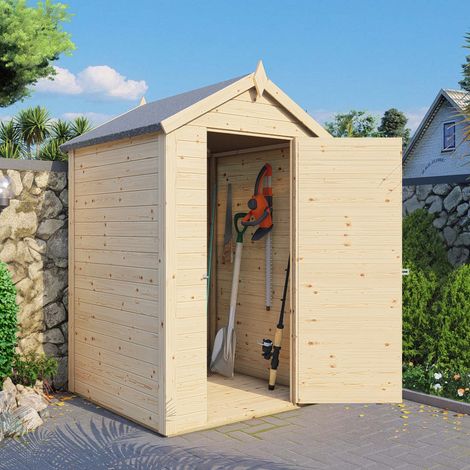 Abri de jardin bois Bertilo Mini 14mm avec plancher 1,44m² naturel (1/5)
