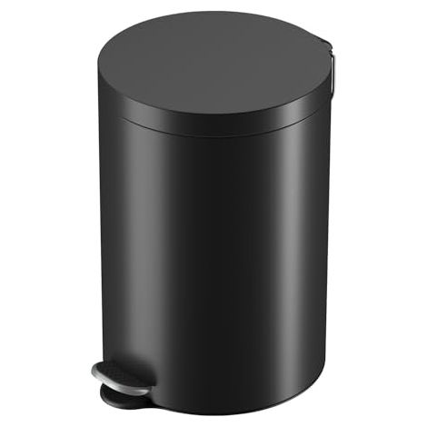 Hailo Selekta by Bin de poubelle ronde à pédale avec couvercle de soft close, capacité de 20 l, seau intérieur amovible, tôle de acier, pour salle de bain et cuisine, avec pédale de design, couleur no