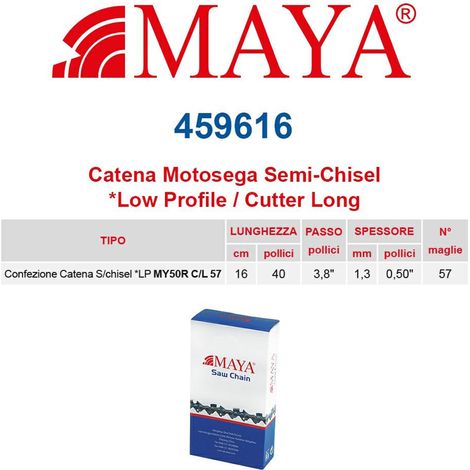 Catena motosega confezionata LP 3/8" 1.3 mm - .050" 57 maglie senza antirimbalzo - 459616