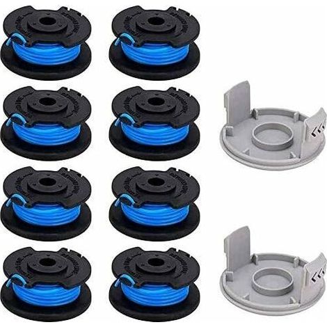 10 Paquets Bobine de Rechange pour Coupe-bordure de Ligne 0,065 pouce pour Ryobi 18v 24v 40v, Compatible Avec Ryobi One + AC14RL3A, Coupe-fil Sans Fil Line 11ft, 8 Bobines + 2 Capuchons de Coupe (1/5)
