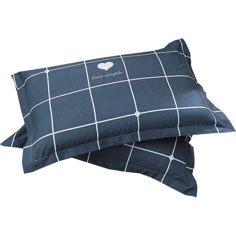 Funda de almohada de 40x60cm - Funda de almohada cepillada y transpirable (azul oscuro) (1/3)