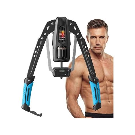 Entraîneur de Bras avec Compteur,Résistance Réglable de 10-200 kg-Appareil de Musculation Hydraulique à Domicile,pour Biceps,Triceps,Pectoraux,Épaules,avec Coque Anti-choc