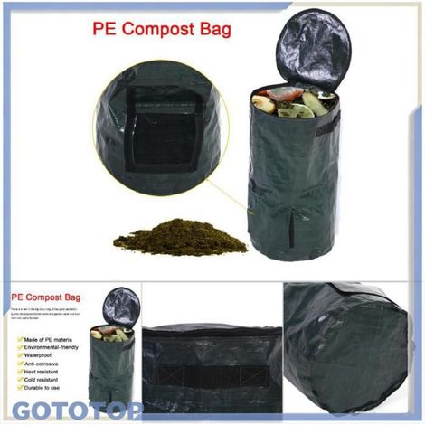 Sac De Compost - Matériau PE Écologique - Aération Supérieure Et Fenêtre Latérale - Pour Cuisine Et Jardin - 35x60 Cm Ou 45x80 Cm (1/5)