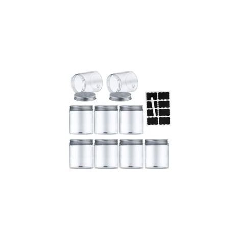 Set di 9 barattoli di plastica, contenitori per alimenti secchi e slime, senza BPA, contenitori per materiali creativi (250 ml) - Crezuo
