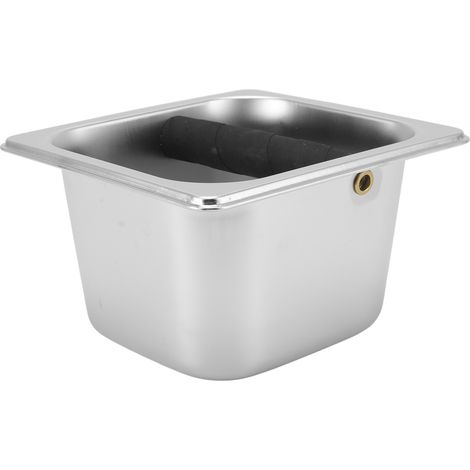 Boîte à marc de café en acier inoxydable, récipient à dosettes pour cuisine, cantine, restaurant occidental et bar. (1/5)