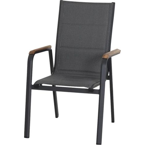 Tesoro Stapelsessel, Alu, Textil, Teak FSC 100% (1/5)