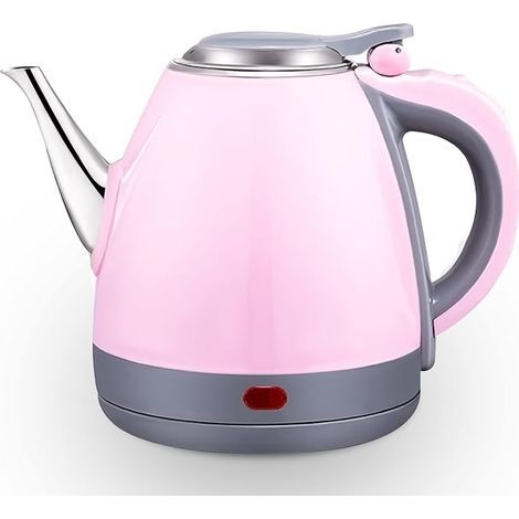 Bouilloire en acier inoxydable à ébullition rapide, isolation double couche, arrêt automatique, 1,2 litre, chauffe en 5 minutes / blanc / rose, édition anniversaire confortable. (1/5)
