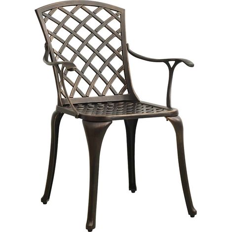 Set da Bistrot 3 pz Salotto da Giardino in Alluminio Pressofuso Bronzo (1/5)