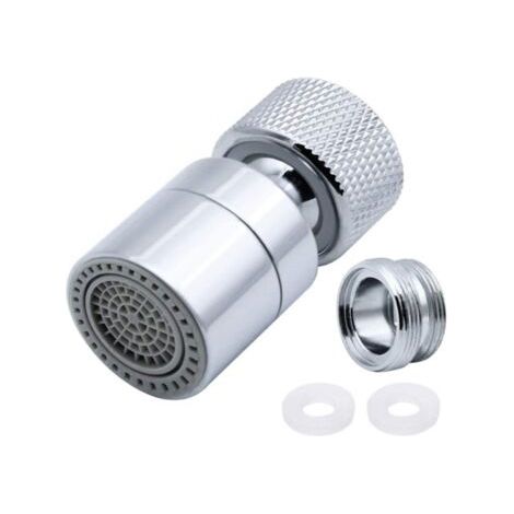QORVA-Aérateur de robinet pivotant à 360° en laiton, 2 modes réglables, filtre et adaptateur de bec verseur – Pour robinets avec becs mâles M22 ou femelles M24 (1/5)