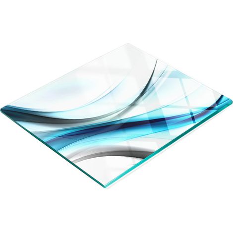Dekoratives Schneide- und Servierbrett aus Glas, abstraktes Wellenmuster, 60 x 52 cm (1/5)