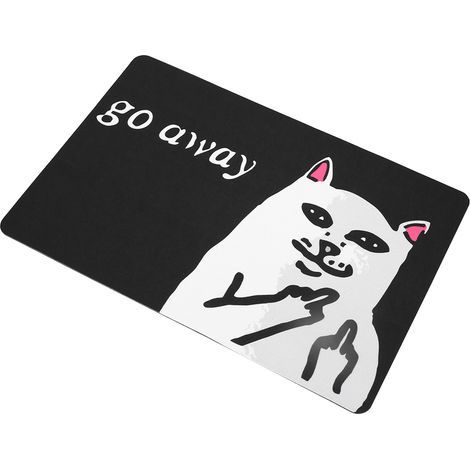 Tapis de porte amusant antidérapant en caoutchouc pour intérieur/extérieur, paillasson 1 « Va-t’en chat » (1/3)